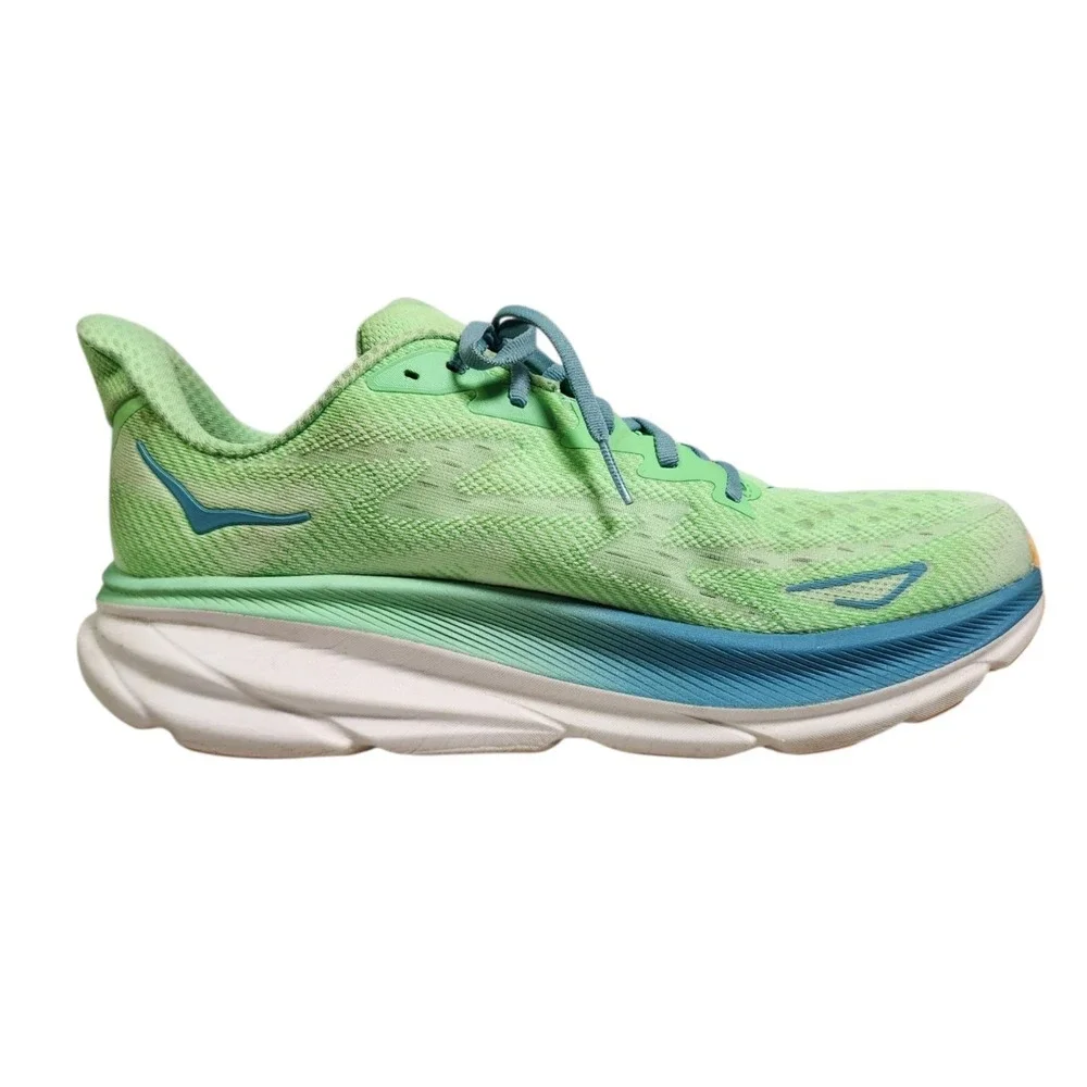 HOKA One One Clifton  9 Men's Size 11 D Zest Lime Green Glow Running Shoe